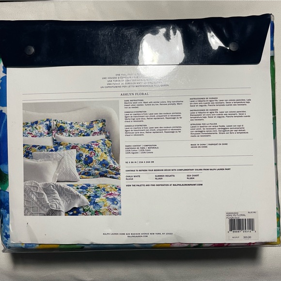 NWT RALPH LAUREN FULL/QUEEN DUVET COVER ASHLYN FLORAL - Picture 2 of 2